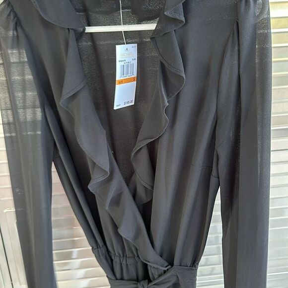 NWT Black Vneck Wide Leg Michael Kors Womens Jumpsuit small - Picture 10 of 11